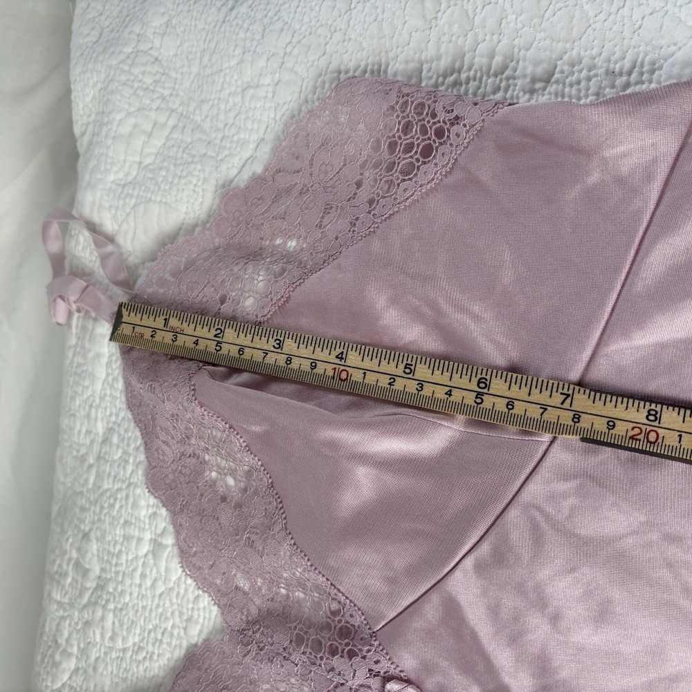 Vintage Pink Nylon Full Slip Lace Bodice Antron III Size 36 Romantic - Picture 6 of 12